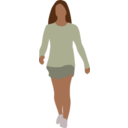 download Faceless Woman Walking clipart image with 0 hue color