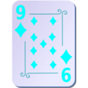 download Ornamental Deck 9 Of Diamonds clipart image with 180 hue color