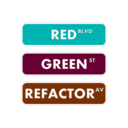 download Red Green Refactor Street Sign clipart image with 180 hue color