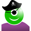 download Alien Pirate clipart image with 270 hue color