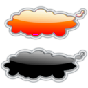 download Glossy Clouds 2 clipart image with 180 hue color