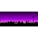download Berlin Skyline clipart image with 45 hue color