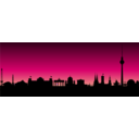 download Berlin Skyline clipart image with 90 hue color