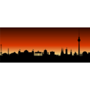 download Berlin Skyline clipart image with 135 hue color