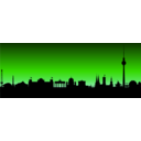 download Berlin Skyline clipart image with 225 hue color