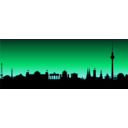 download Berlin Skyline clipart image with 270 hue color
