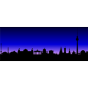 download Berlin Skyline clipart image with 0 hue color