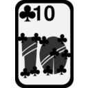 download Ten Of Clubs clipart image with 180 hue color