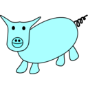 download Cochon clipart image with 180 hue color