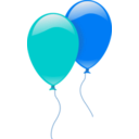 download Two Ballons clipart image with 180 hue color