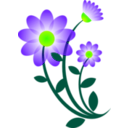 download Blue Flower Motif clipart image with 45 hue color