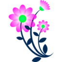 download Blue Flower Motif clipart image with 90 hue color