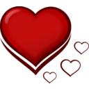 download Red Stylised Heart With Smaller Hearts clipart image with 0 hue color