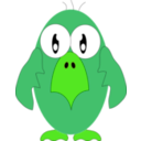 download Green Bird clipart image with 45 hue color