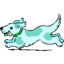 download Happy Running Dog clipart image with 135 hue color