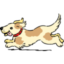 download Happy Running Dog clipart image with 0 hue color