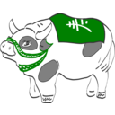 download Cow clipart image with 180 hue color