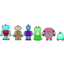 download Cartoon Robots Outlined clipart image with 135 hue color