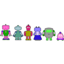 download Cartoon Robots Outlined clipart image with 270 hue color