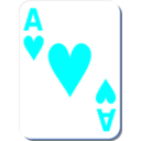 download White Deck Ace Of Hearts clipart image with 180 hue color