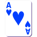download White Deck Ace Of Hearts clipart image with 225 hue color