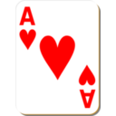 download White Deck Ace Of Hearts clipart image with 0 hue color