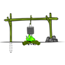 download Campfires And Cooking Cranes clipart image with 45 hue color