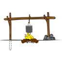 download Campfires And Cooking Cranes clipart image with 0 hue color