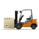 download Orange Forklift Loader With Box clipart image with 0 hue color