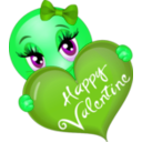 download Happy Valentine Girl Smiley Emoticon clipart image with 90 hue color