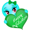 download Happy Valentine Girl Smiley Emoticon clipart image with 135 hue color