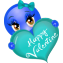 download Happy Valentine Girl Smiley Emoticon clipart image with 180 hue color
