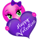download Happy Valentine Girl Smiley Emoticon clipart image with 270 hue color