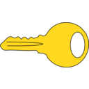 download Simple Gold Key clipart image with 0 hue color