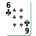 download White Deck 6 Of Clubs clipart image with 90 hue color