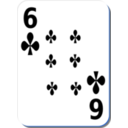 download White Deck 6 Of Clubs clipart image with 180 hue color