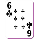 download White Deck 6 Of Clubs clipart image with 270 hue color