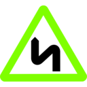 download Roadsign Zigzag clipart image with 90 hue color