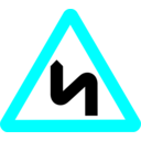 download Roadsign Zigzag clipart image with 180 hue color