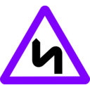 download Roadsign Zigzag clipart image with 270 hue color
