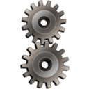 download Two Gears Gray clipart image with 180 hue color