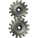 download Two Gears Gray clipart image with 225 hue color