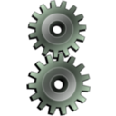 download Two Gears Gray clipart image with 270 hue color