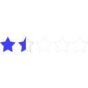 download One And A Half Star Rating clipart image with 180 hue color