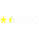 download One And A Half Star Rating clipart image with 0 hue color