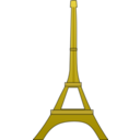 download Eiffel Tower clipart image with 0 hue color
