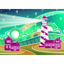 download Stylised Lighthouse Scenery clipart image with 315 hue color