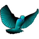 download Red Bird clipart image with 180 hue color