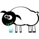 download Grazing Sheep clipart image with 90 hue color