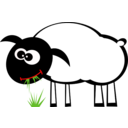 download Grazing Sheep clipart image with 0 hue color